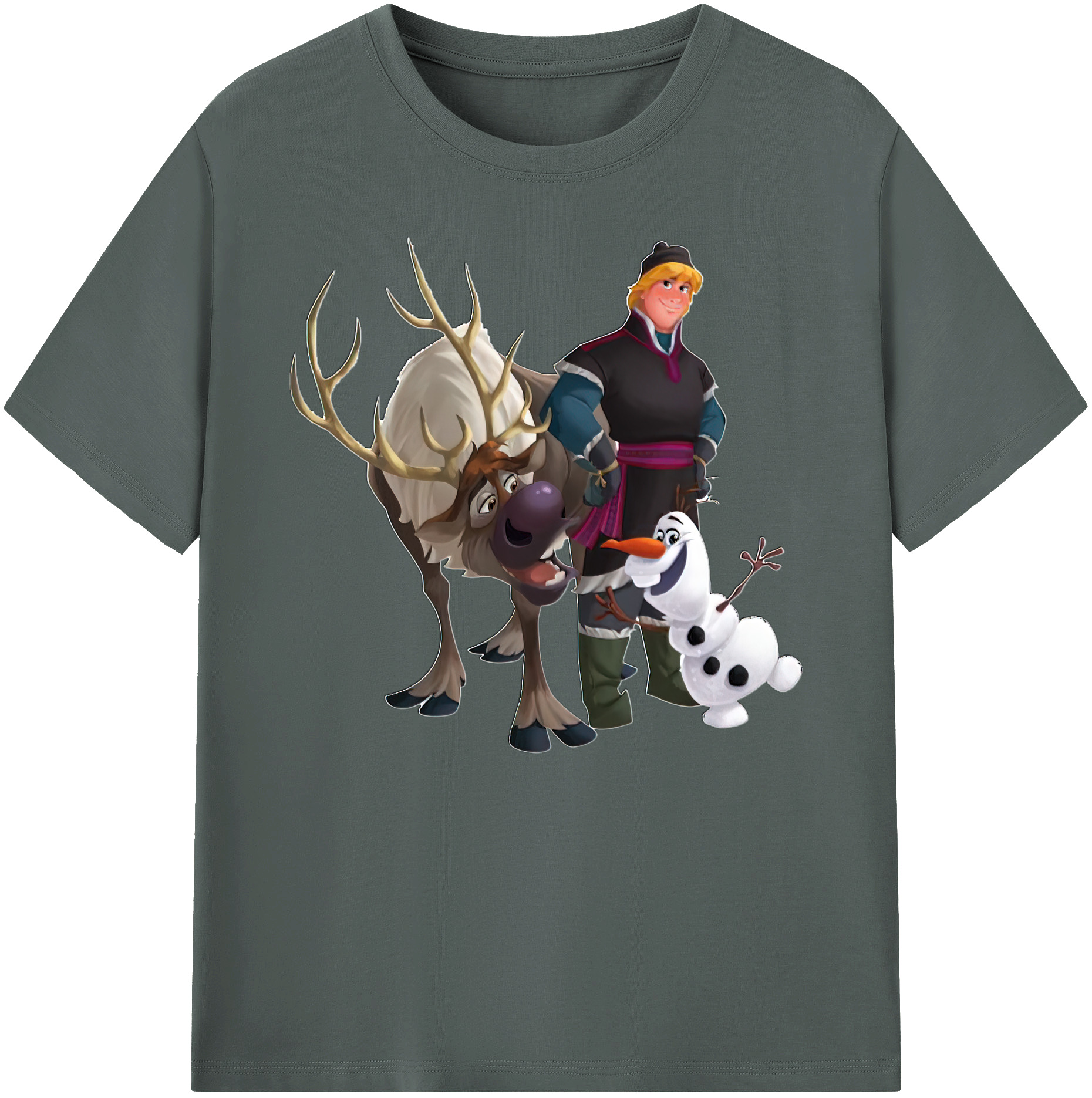 （画像用） アナと雪の女王 アンナ エルサ Frozen Anna Elsa 綿100％ メンズ半袖Tシャツ｜肌触りやわらか＆通気性